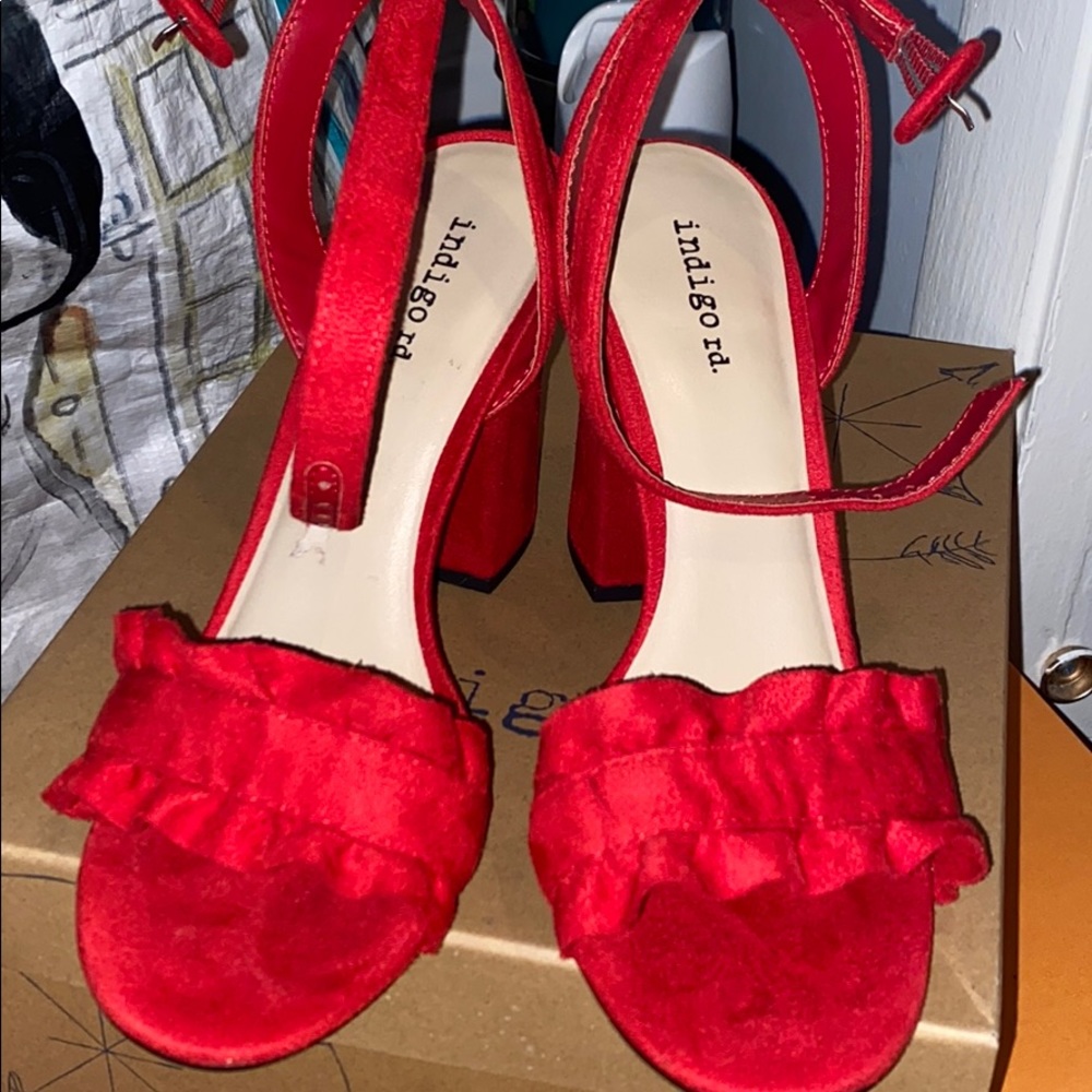 Indigo Red Heeled Sandals